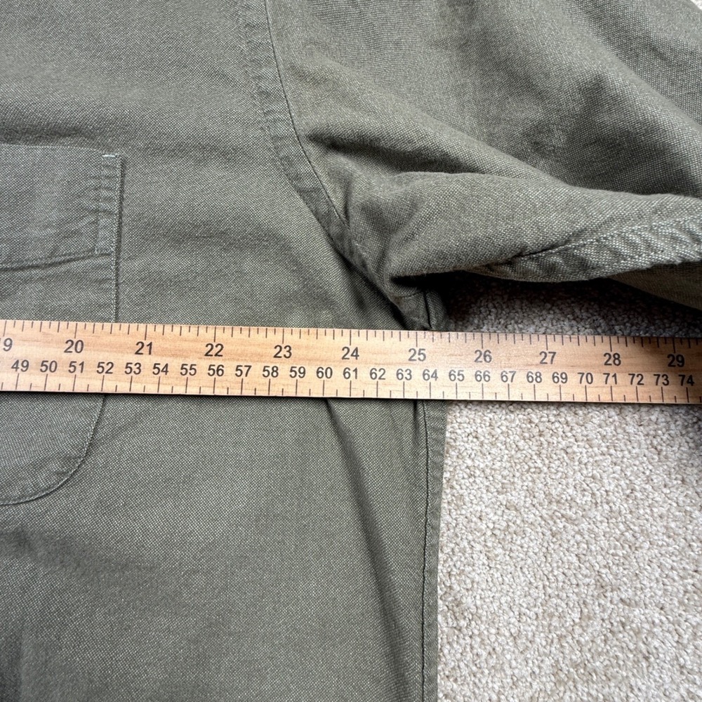 Eddie Bauer Mens Large Tall Long Sleeve‎ Button Down Shirt Green Oxord 90s - Picture 6 of 6